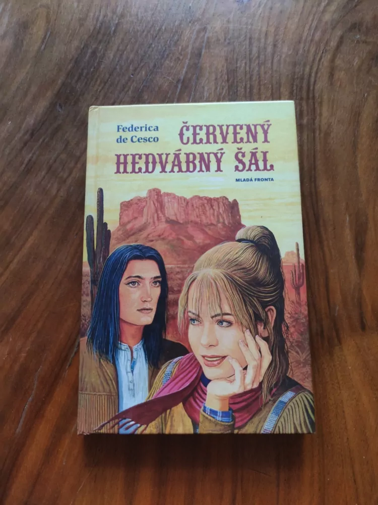 FEDERICA DE CESCO - Červený hedvábný šál