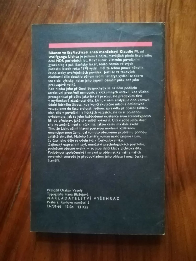 WOLFGANG LICHT - Bilance ve čtyřiatřiceti aneb manželství Klaudie M.
