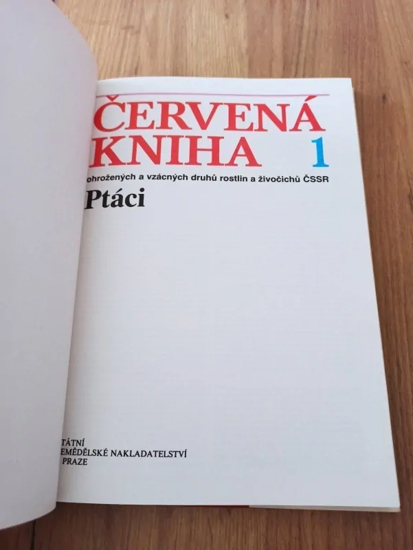 Červená kniha ohrožených a vzácných druhů rostlin a živočichů ČSSR - 1.díl