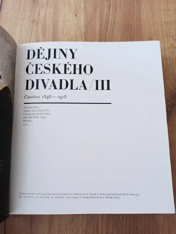 DĚJINY ČESKÉHO DIVADLA III.
