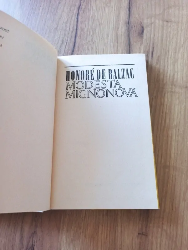 HONORÉ DE BALZAC - Modesta Mignonová