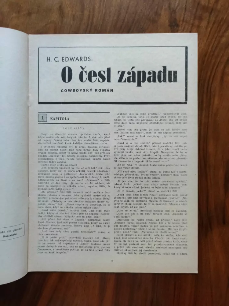 H. C. EDWARDS - O čest západu