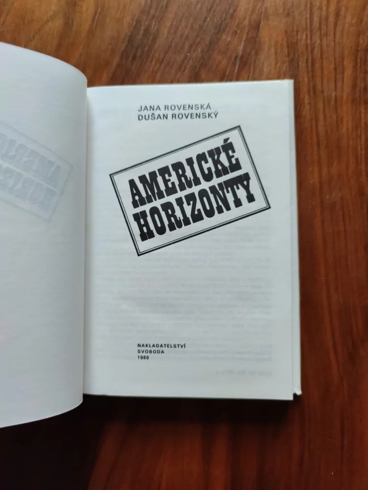 JANA ROVENSKÁ, DUŠAN ROVENSKÝ - Americké horizonty