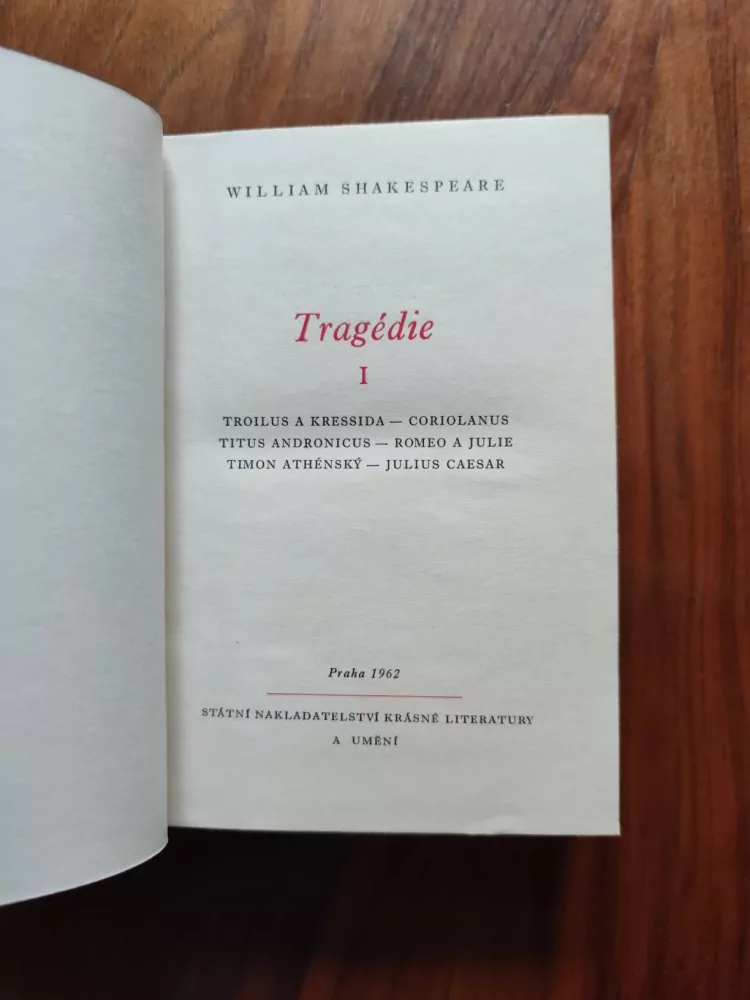 WILLIAM SHAKESPEARE - Tragédie I.