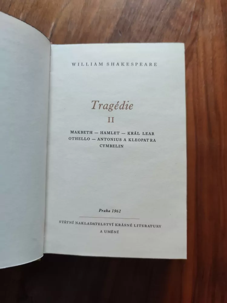WILLIAM SHAKESPEARE - Tragédie II.