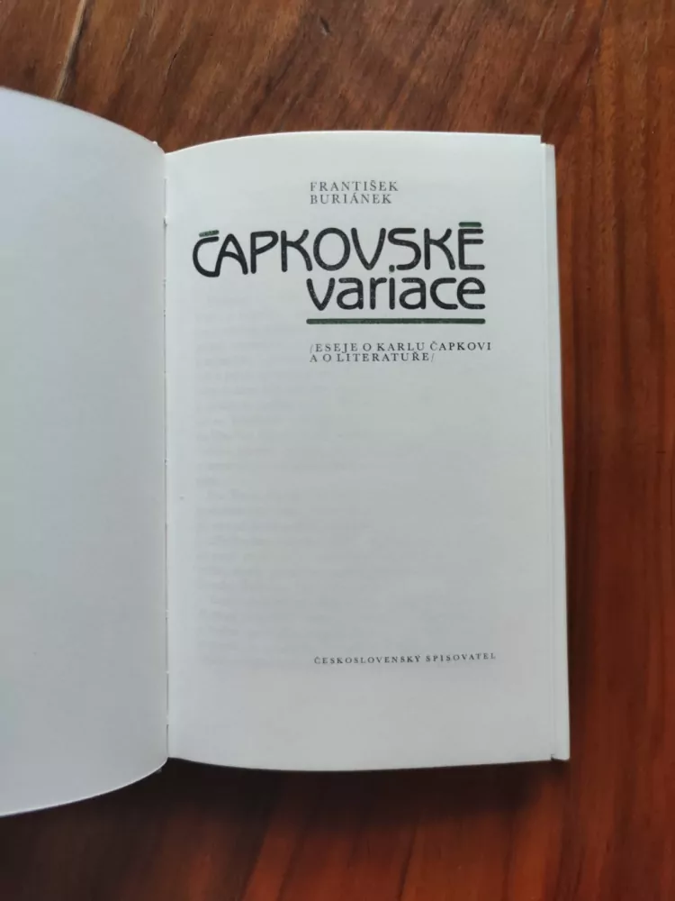 FRANTIŠEK BURIÁNEK - Čapkovské variace