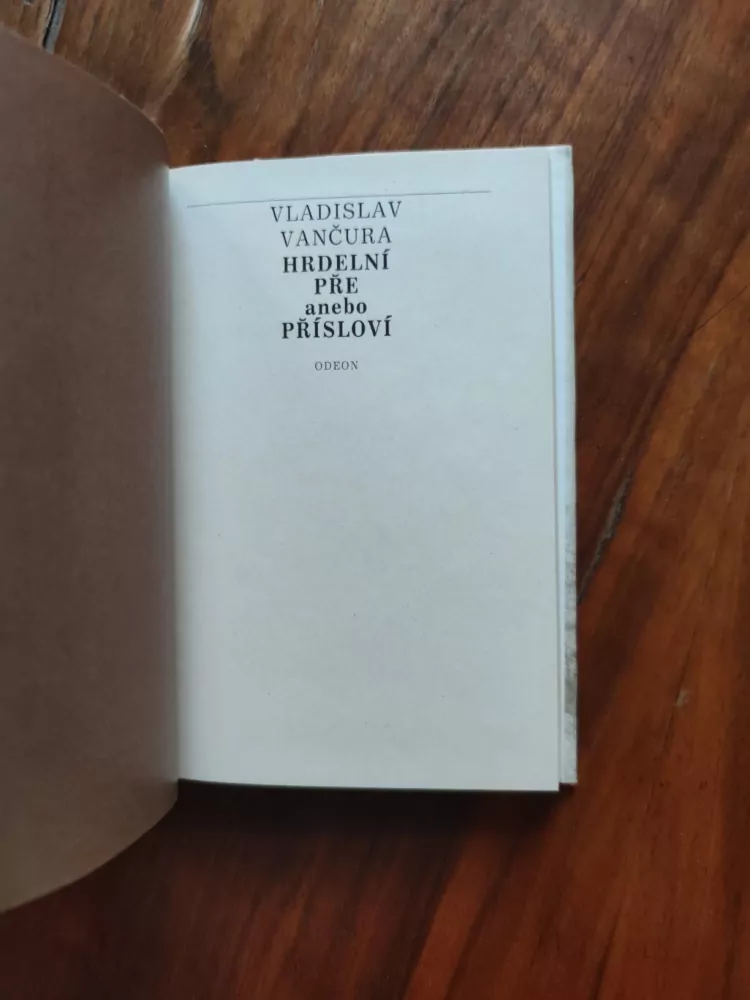 VLADISLAV VANČURA - Hrdelní pře anebo Přísloví