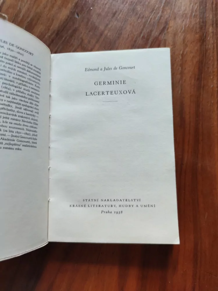EDMONT DE GONCOURT, JULES DE GONCOURT - Germinie Lacerteuxová