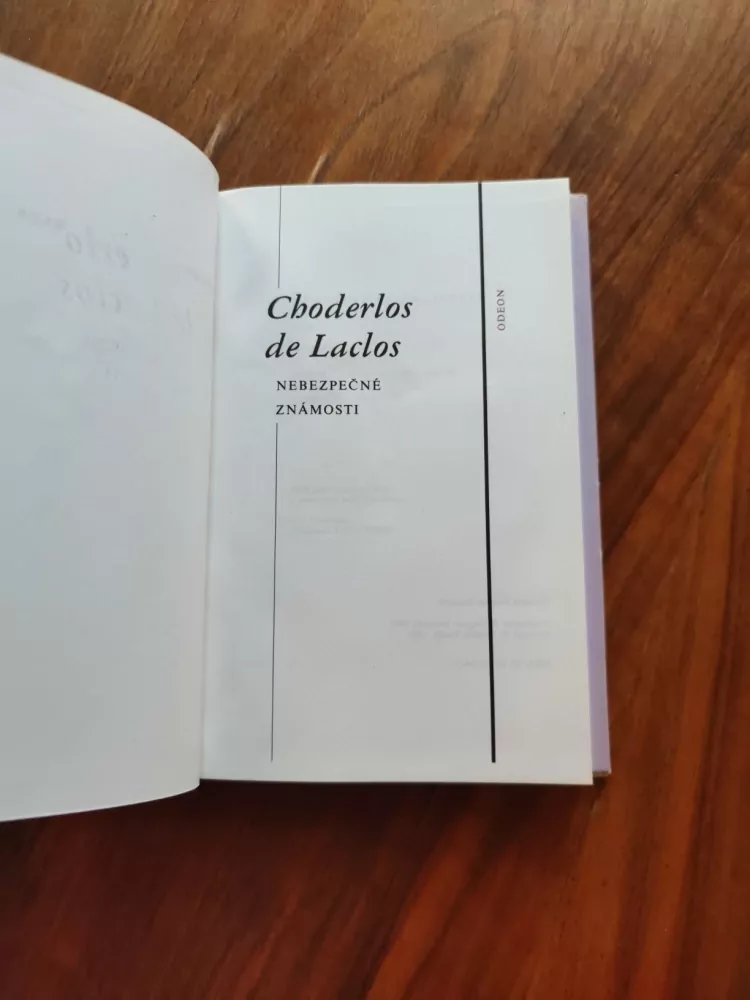 CHODERLOS DE LACLOS - Nebezpečné známosti