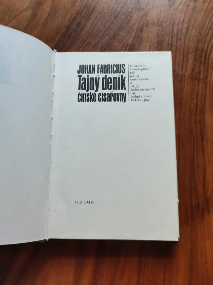 JOHAN FABRICIUS - Tajný deník čínské císařovny