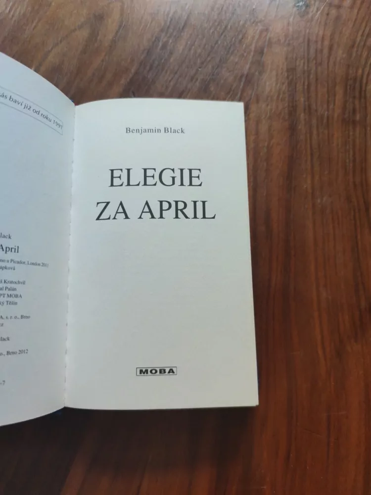 BENJAMIN BLACK - Elegie za April