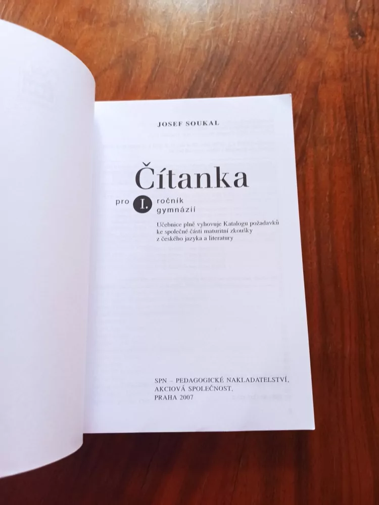 JOSEF SOUKAL - Čítanka pro I. ročník gymnázií