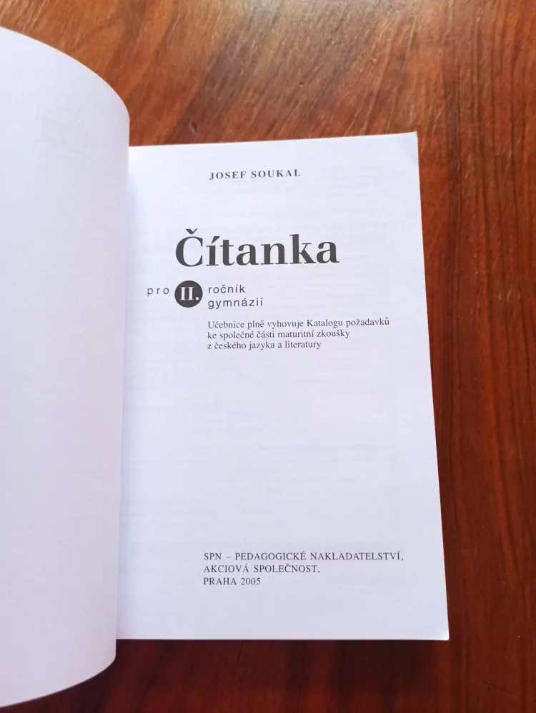 JOSEF SOUKAL - Čítanka pro II. ročník gymnázií