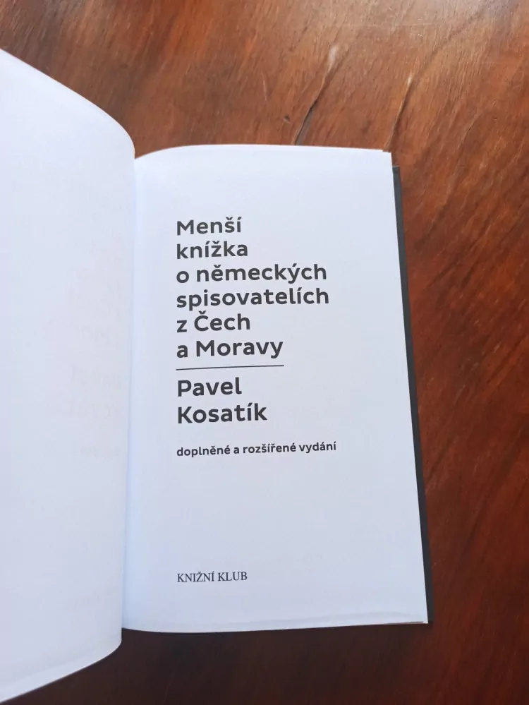 PAVEL KOSATÍK - Menší knížka o německých spisovatelích z Čech a Moravy
