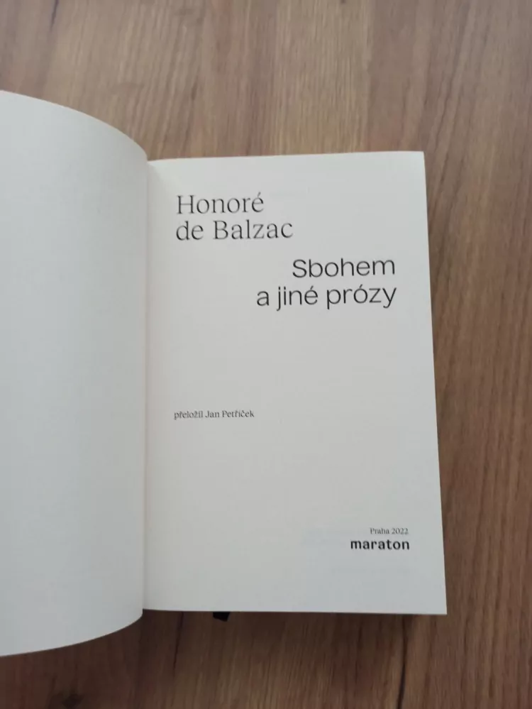 HONORÉ DE BALZAC - Sbohem a jiné prózy