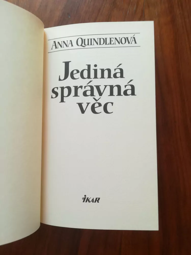 ANNA QUINDLEN - Jediná správná věc