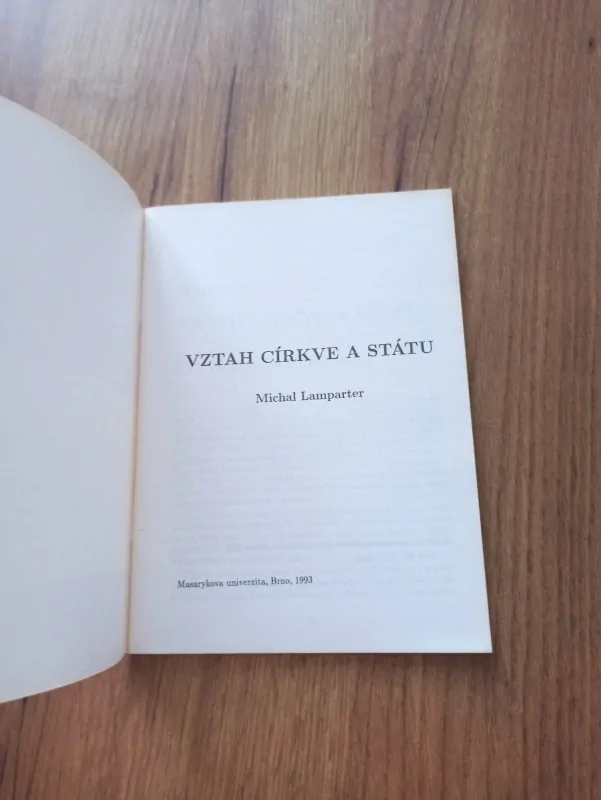 MICHAL LAMPARTER - Vztah církve a státu