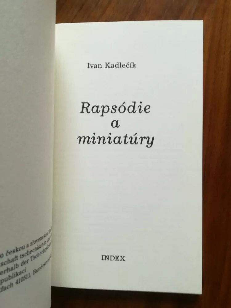 IVAN KADLEČÍK - Rapsódie a miniatúry