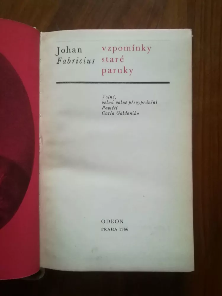 JOHAN FABRICIUS  - Vzpomínky staré paruky