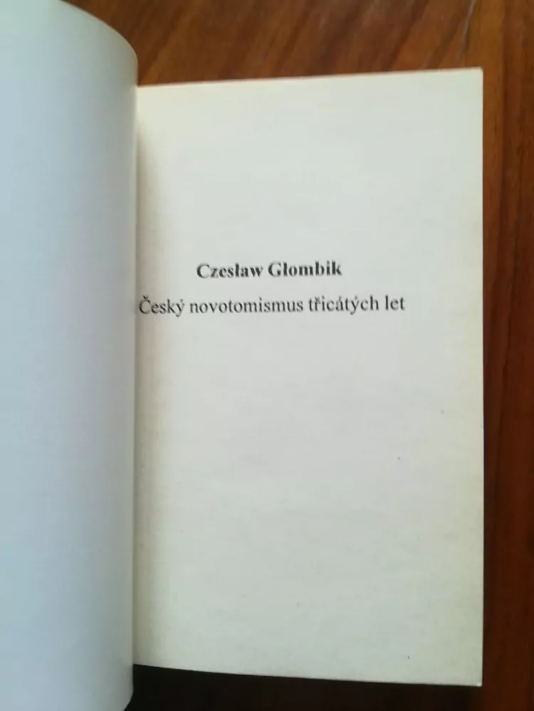 CZESLAW GLOMBIK - Český novotomismus třicátých let