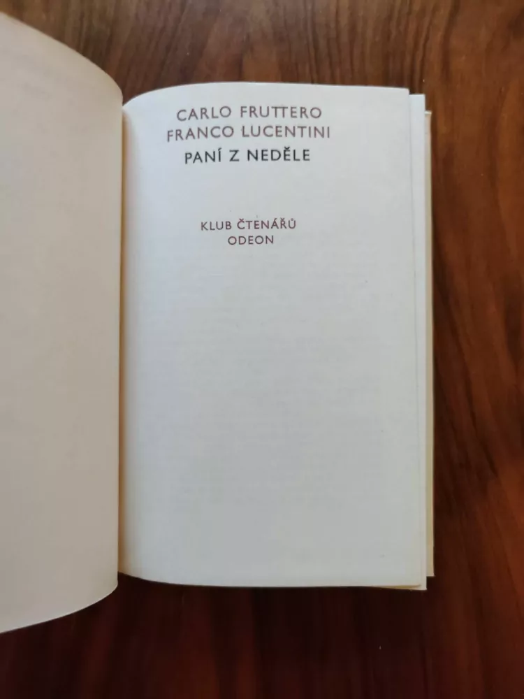 CARLO FRUTTERO, FRANCO LUCENTINI - Paní z neděle