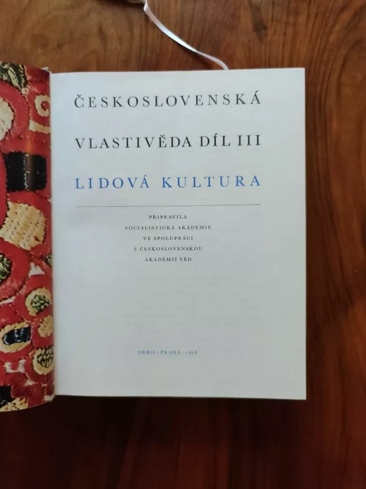 ČESKOSLOVENSKÁ VLASTIVĚDA, DÍL III, LIDOVÁ KULTURA