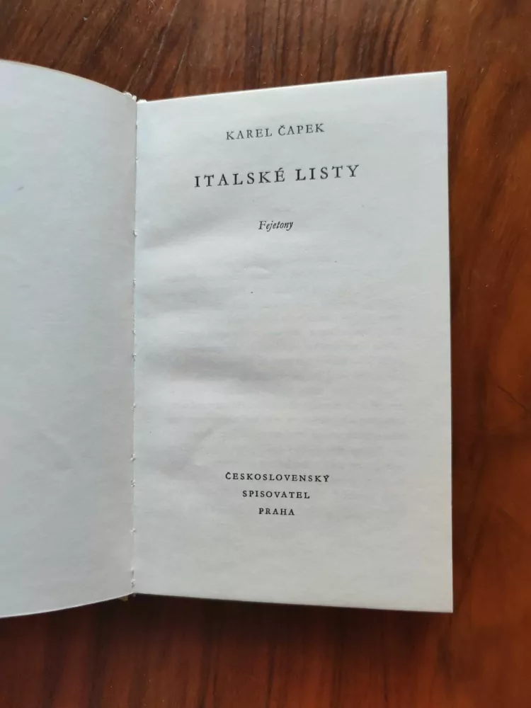 KAREL ČAPEK - Italské listy
