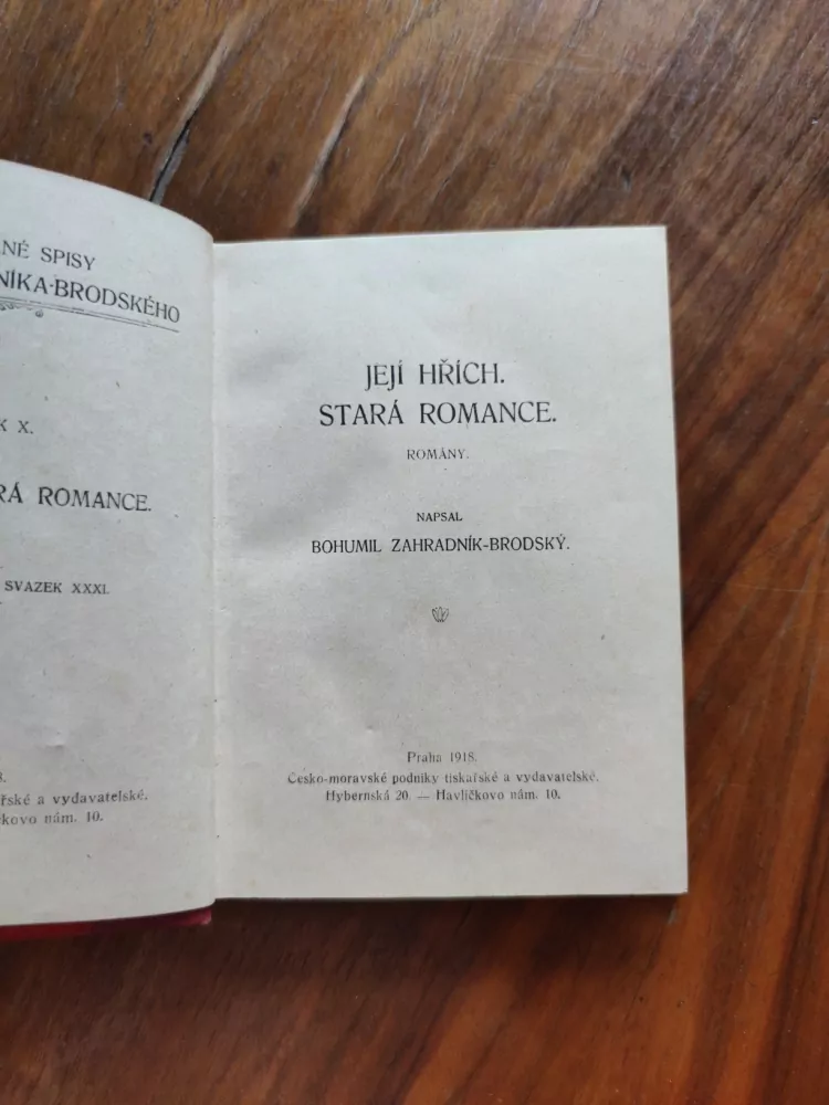 BOHUMIL ZAHRADNÍK – BRODSKÝ - Její hřích. Stará romance