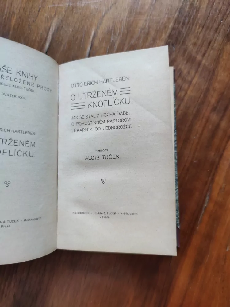 OTTO ERICH HARTLEBEN - O utrženém knoflíčku