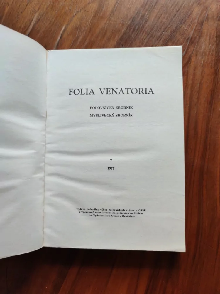 PAVEL HELL -  Poľovnícky zborník - Myslivecký sborník č. 7, 1977, Folia venatoria
