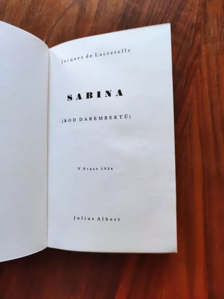 JACQUES DE LACRETELLE - Sabina