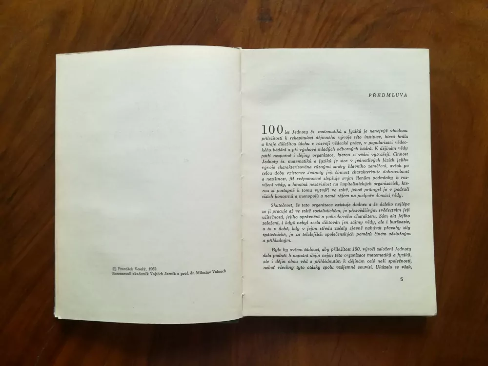 FRANTIŠEK VESELÝ - 100 let Jednoty československých matematiků a fyziků