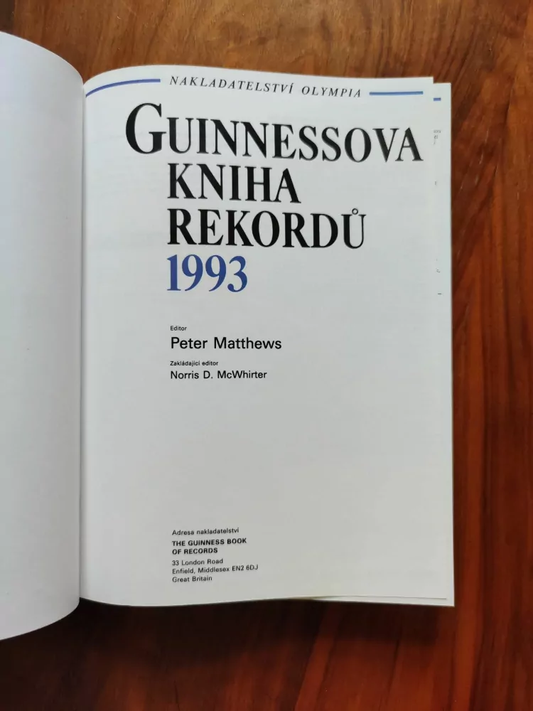 PETER MATTHEWS - Guinnessova kniha rekordů 1993