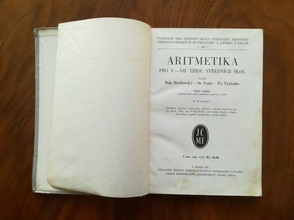 BOHUMIL BYDŽOVSKÝ, STANISLAV TEPLÝ, FRANTIŠEK VYČICHLO - Aritmetika pro V.-VII. třídu škol