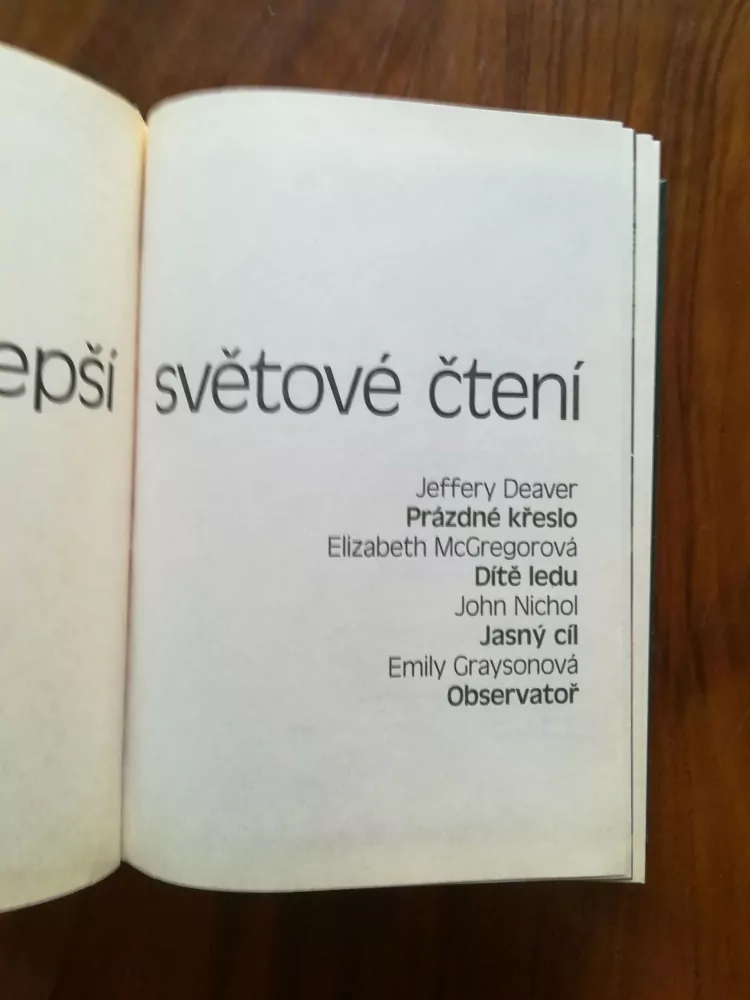 NEJLEPŠÍ SVĚTOVÉ ČTENÍ - Prázdné křeslo, Dítě ledu, Jasný cíl, Observatoř
