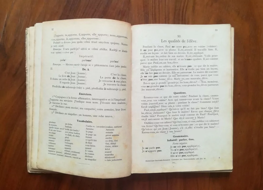 HENRI BORNECQUE, JULIUS BARTOŠEK, JOSEF BERNARD - Učebnice jazyka francouzského pro 3. třídu reformních reálných gymnasií a reálek